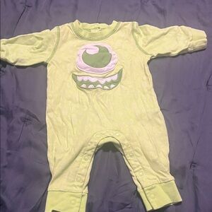Disney Lime Green Monster Kids Footie